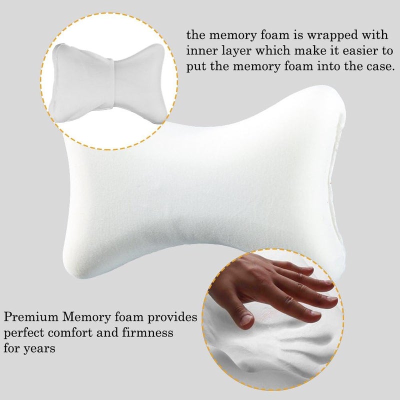 Mr.Ho Car Memory Foam Neck Pillow with Premium Velour Washable Removable Pillow Case for for Car, Travel, Home and Office (Black) - Image 3